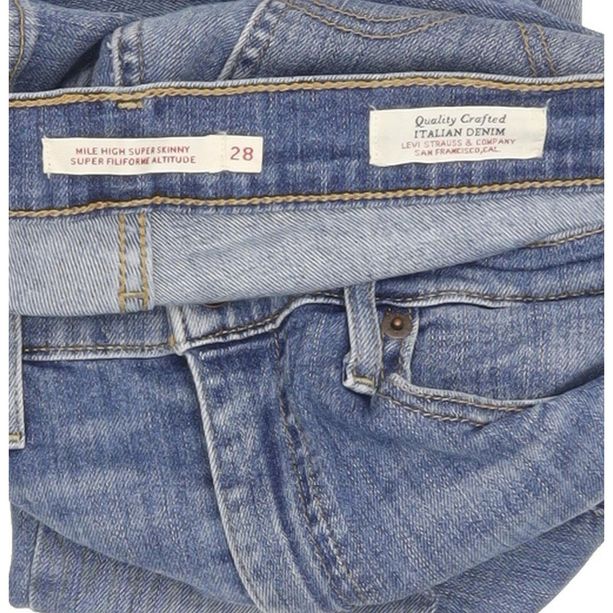 Levi's Mile Blue Skinny Slim Stretch Jeans High Waisted W28 L32