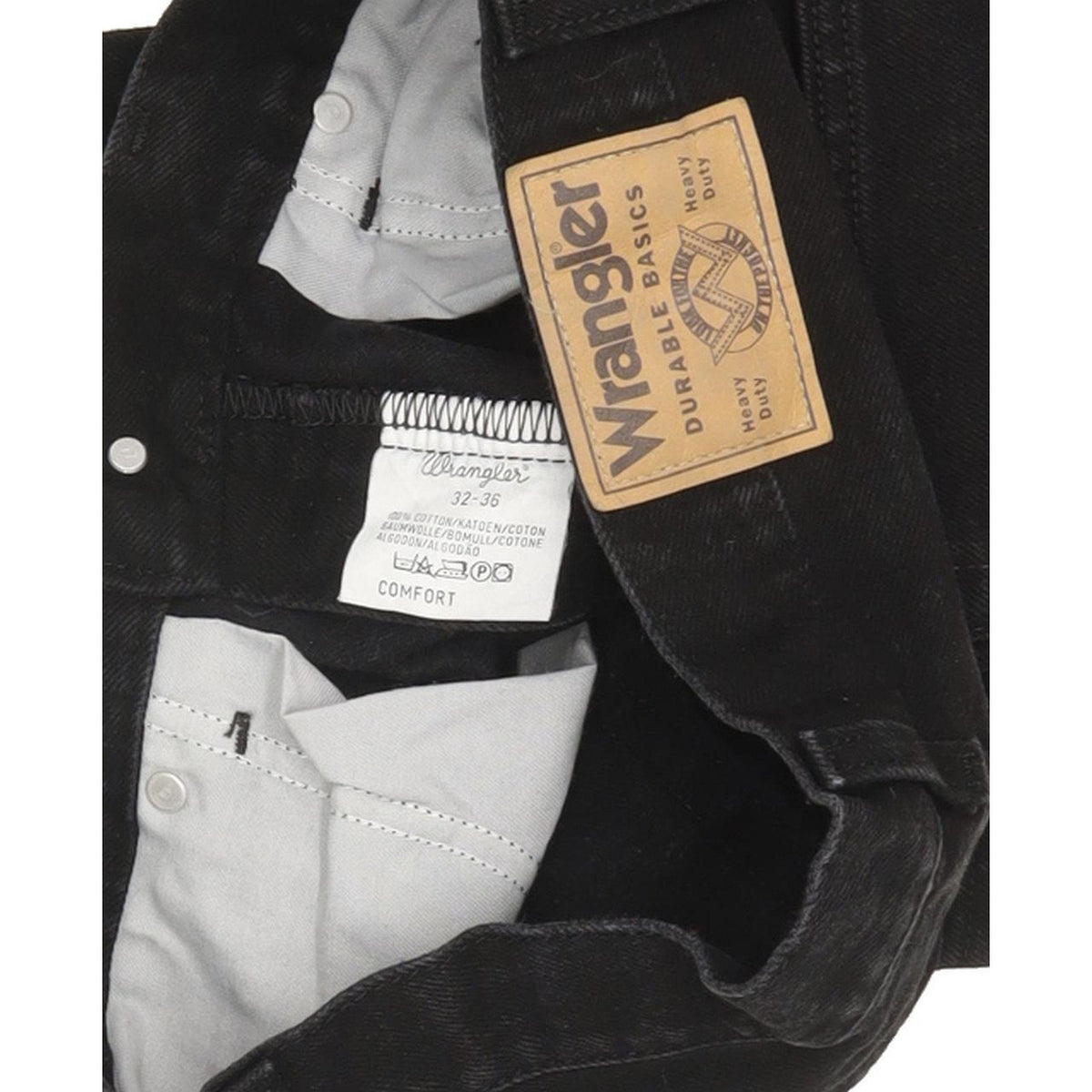 Wrangler Comfort Men Black Straight Regular Jeans W32 L35