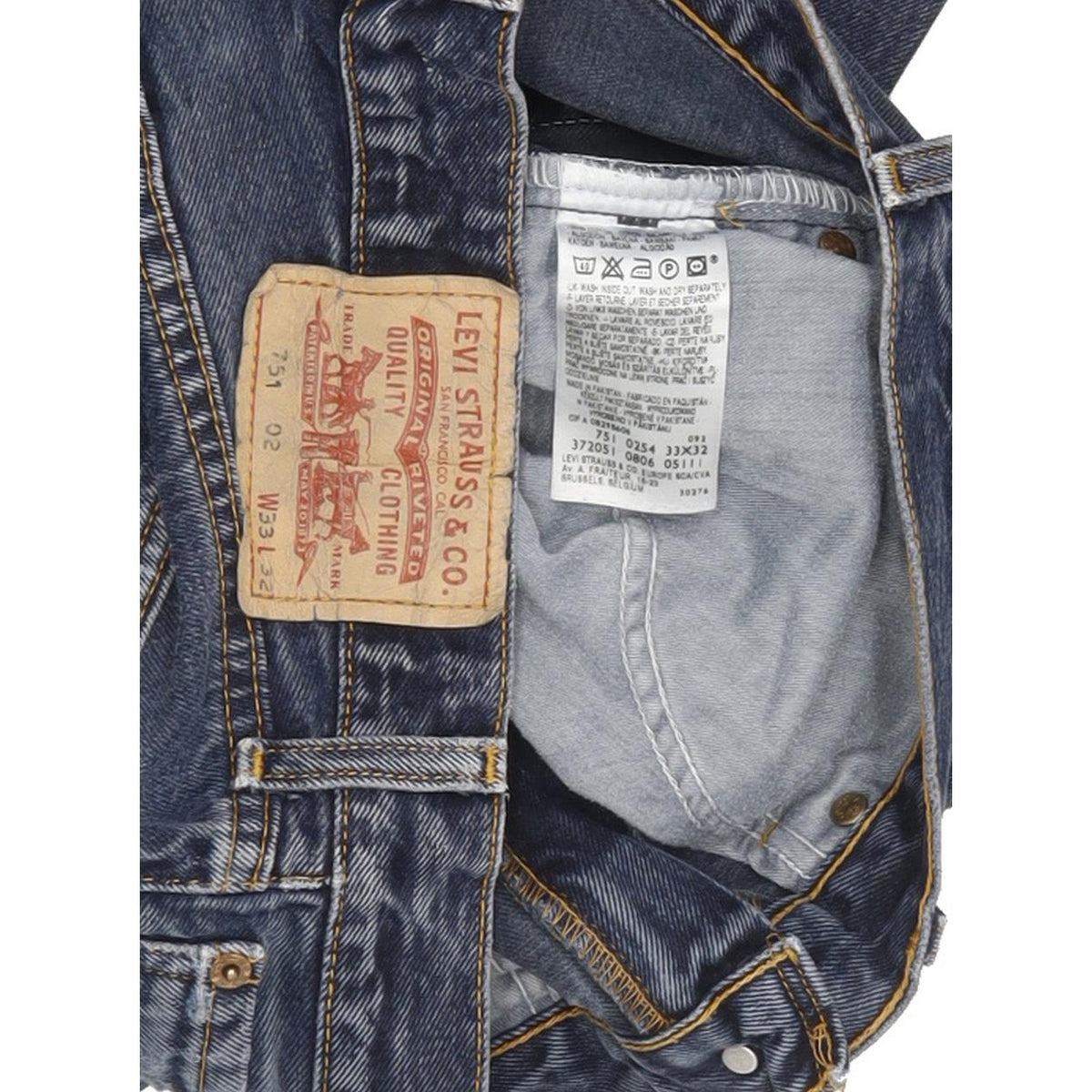 Levi's 751 Men Blue Straight Regular Jeans W33 L32