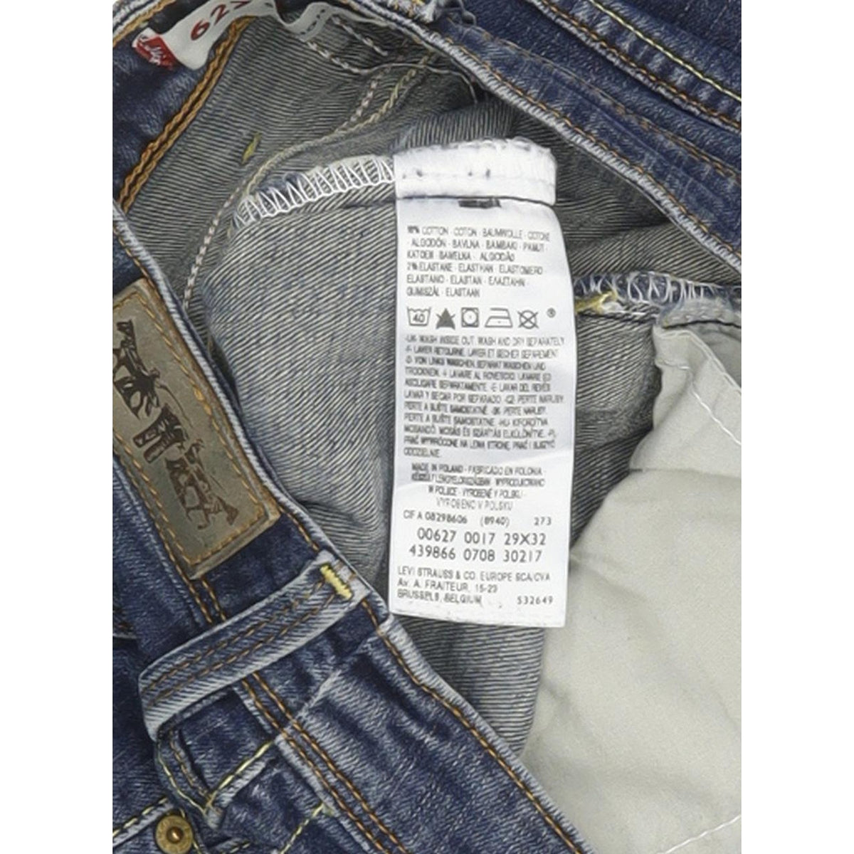 Levi's 627 Women Blue Straight Slim Stretch Jeans W28 L28