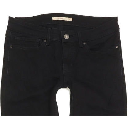 Levi's 711 Women Black Skinny Slim Stretch Jeans W27 L28