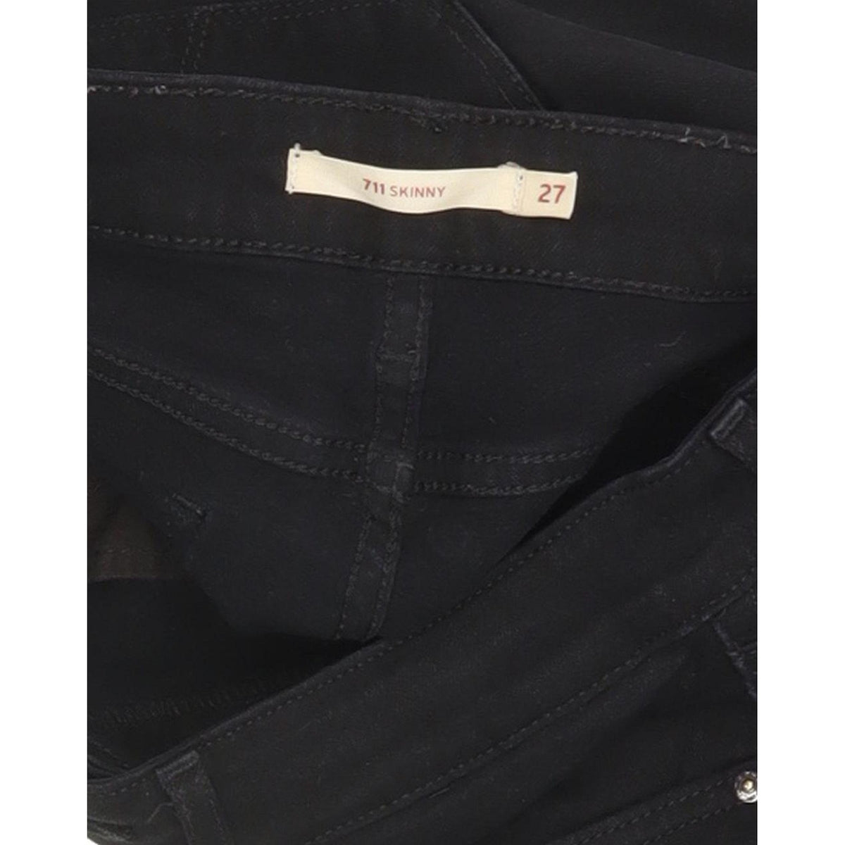 Levi's 711 Women Black Skinny Slim Stretch Jeans W27 L28