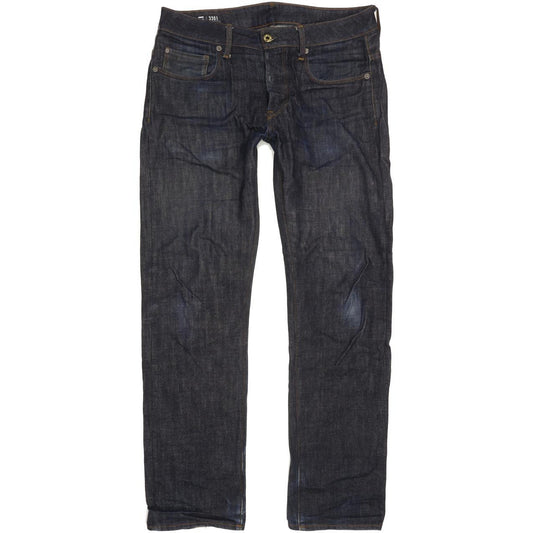 G-Star 3301 Men Blue Straight Slim Jeans W32 L31