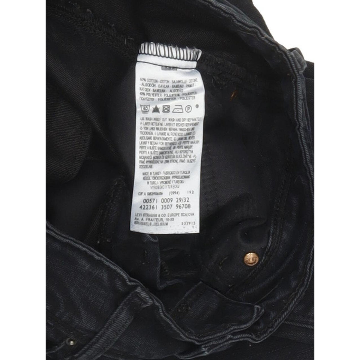 Levi's 571 Women Black Straight Slim Jeans W29 L31