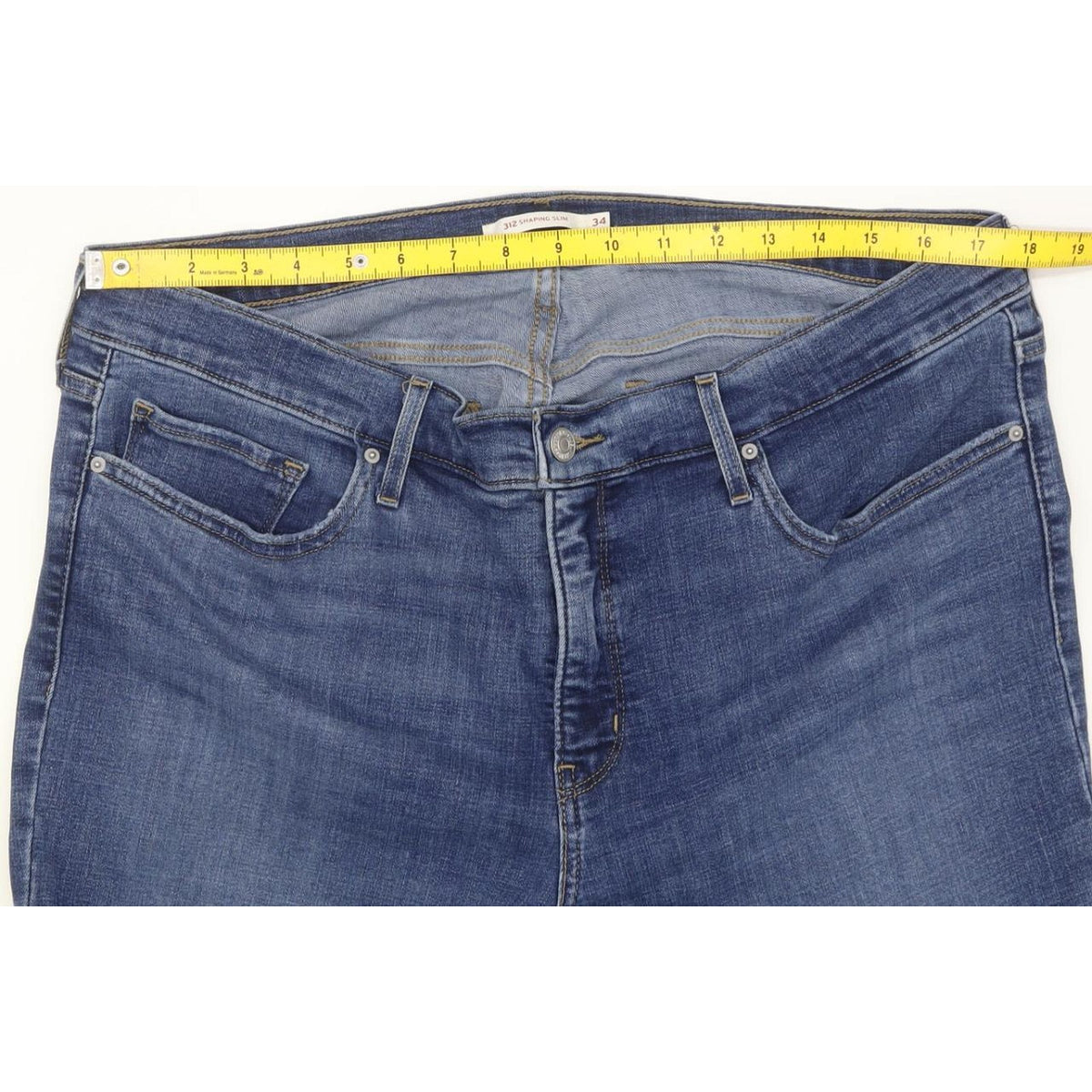 Levi's 312 Shaping Women Blue Straight Slim Stretch Jeans W35 L32