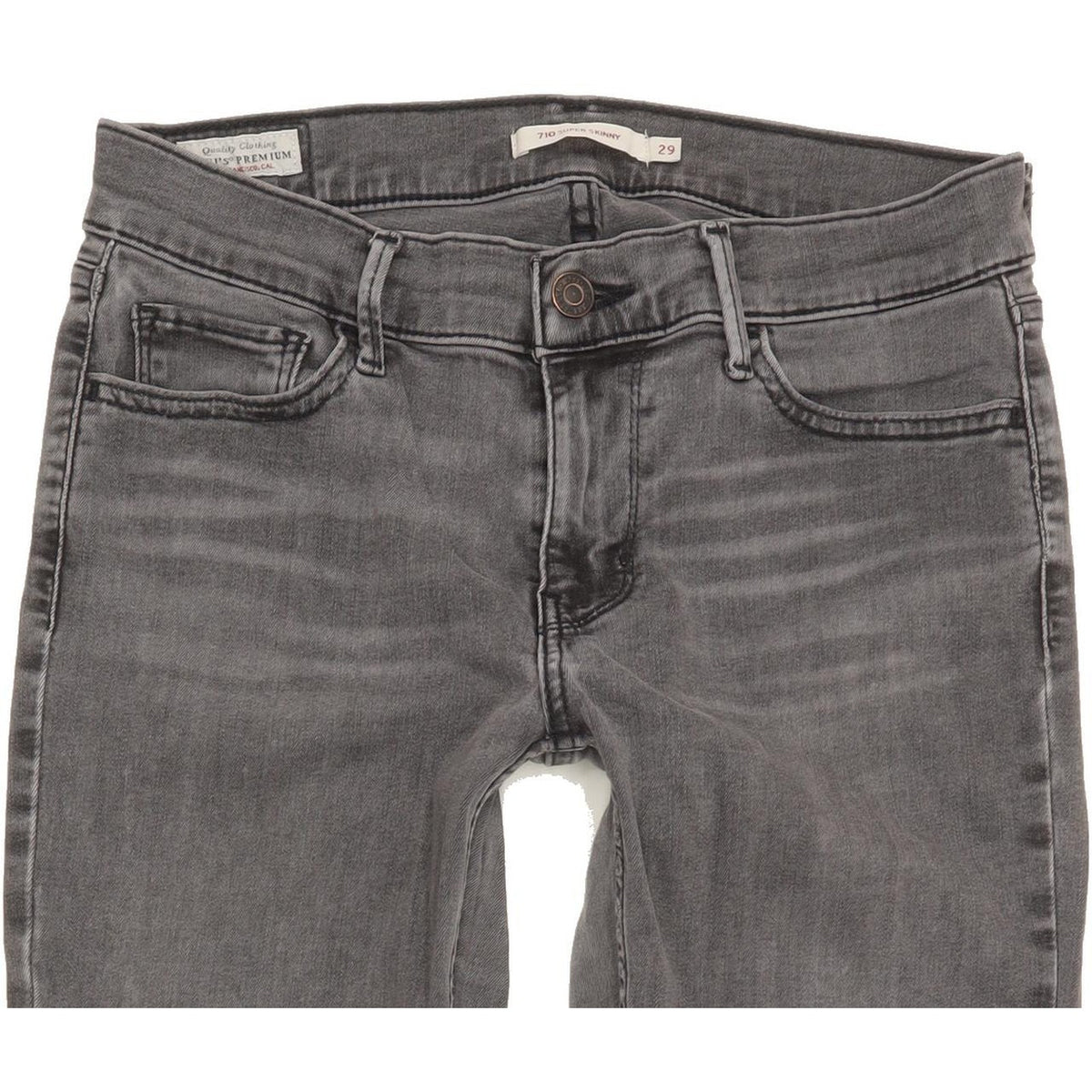 Levi's 710 Super Women Grey Skinny Slim Stretch Jeans W29 L30