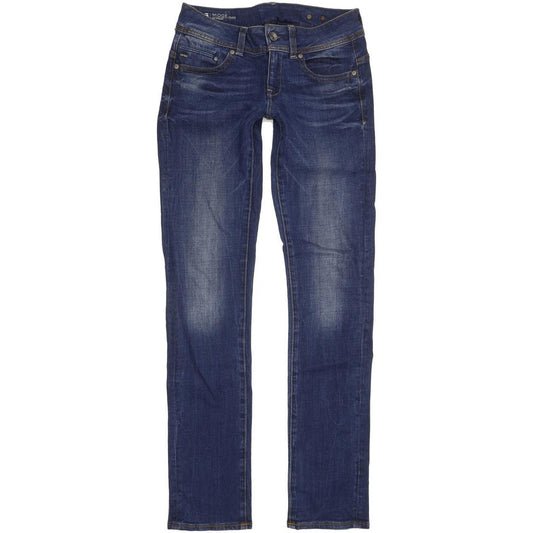 G-Star Midge Saddle Women Blue Straight Slim Stretch Jeans W28 L34