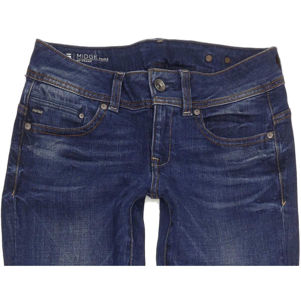 G-Star Midge Saddle Women Blue Straight Slim Stretch Jeans W28 L34