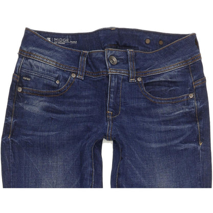 G-Star Midge Saddle Women Blue Straight Slim Stretch Jeans W28 L34