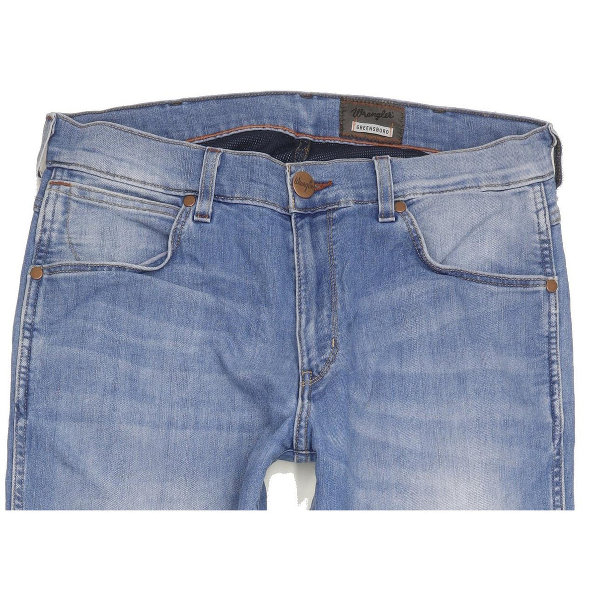 Wrangler Greensboro Men Blue Straight Regular Stretch Jeans W33 L33