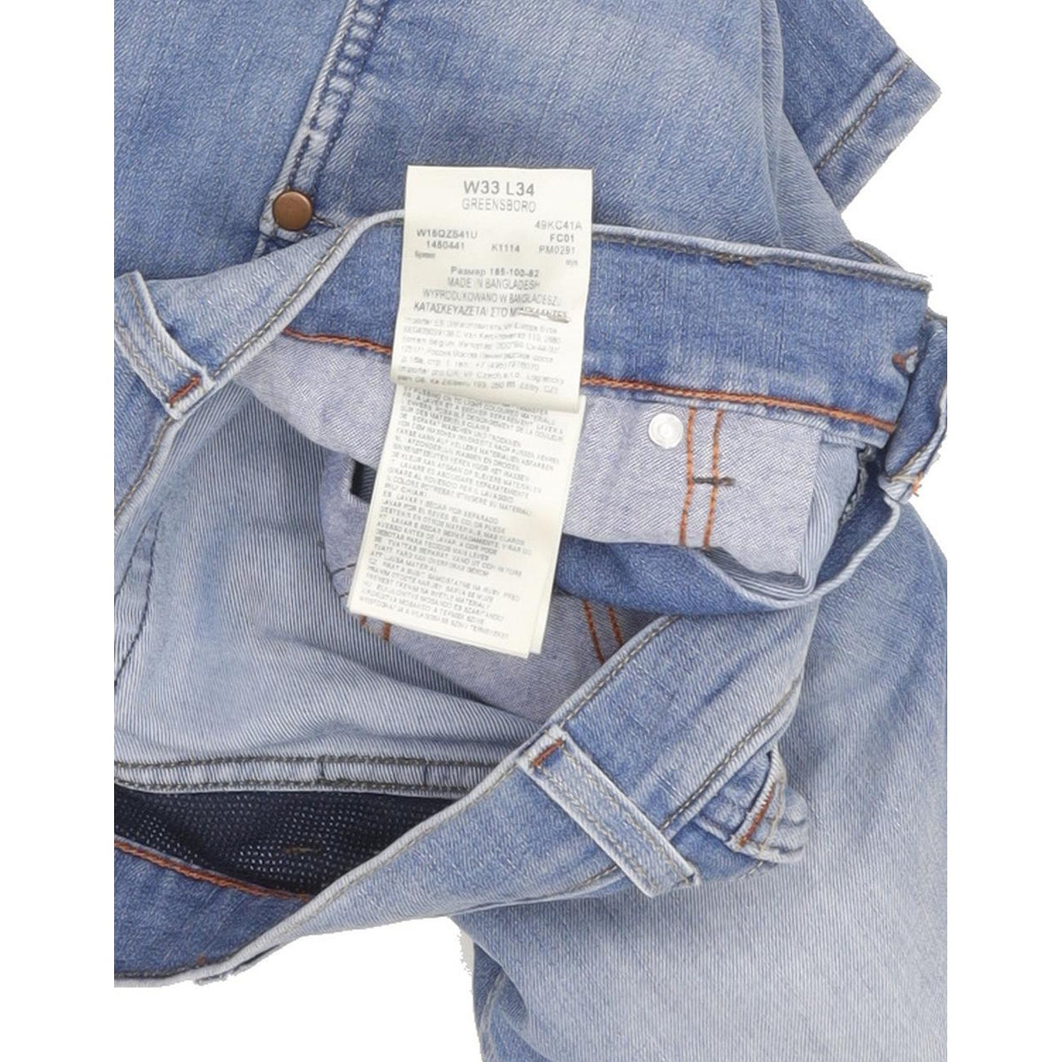 Wrangler Greensboro Men Blue Straight Regular Stretch Jeans W33 L33