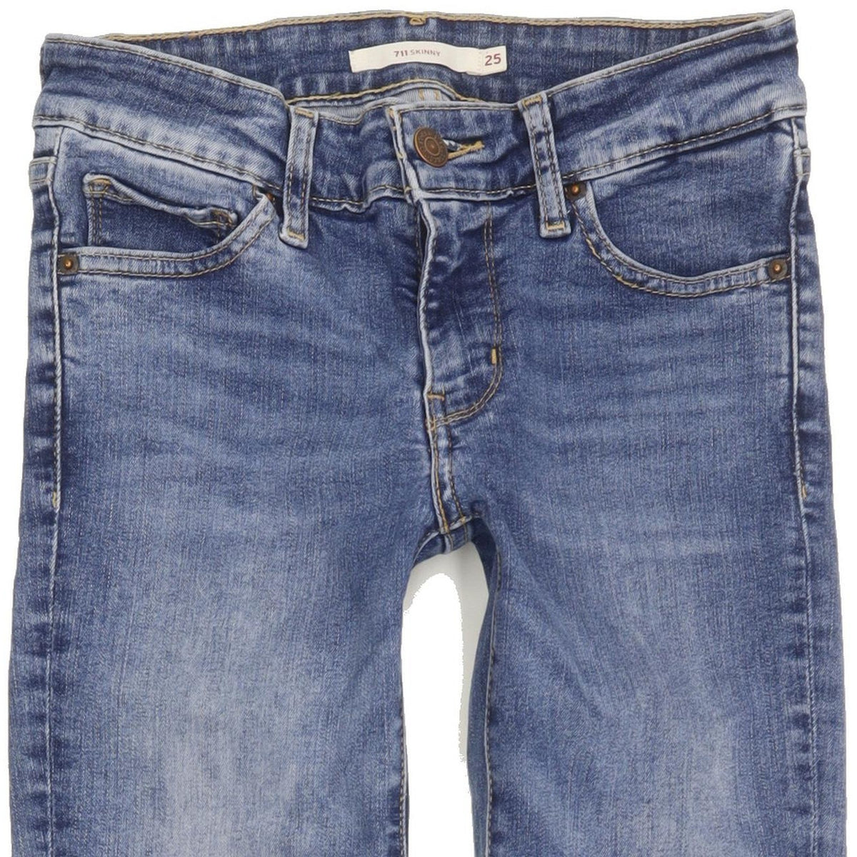 Levi's 711 Women Blue Skinny Slim Stretch Jeans W25 L30