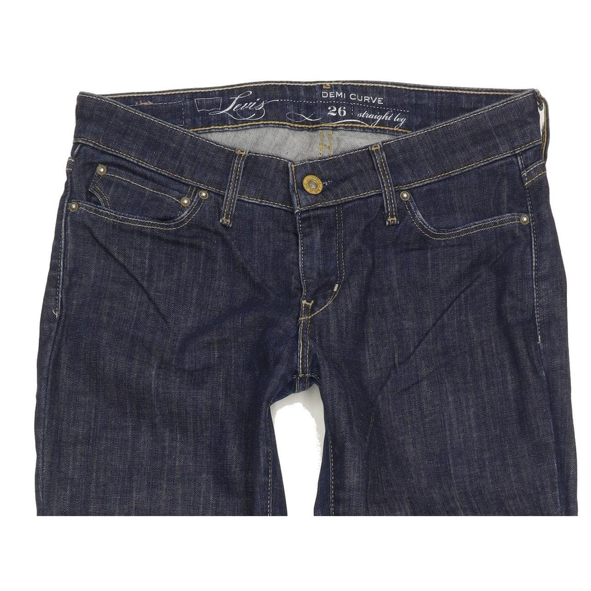 Levi's Demi Curve Women Blue Straight Slim Stretch Jeans W26 L32