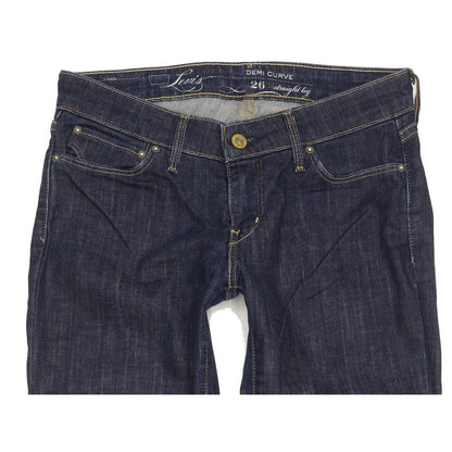 Levi's Demi Curve Women Blue Straight Slim Stretch Jeans W26 L32