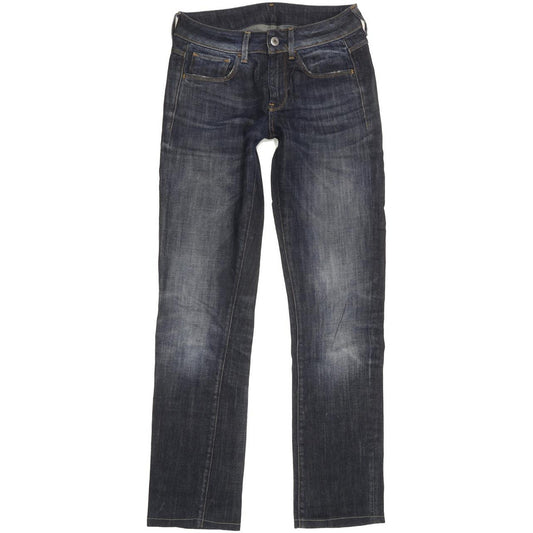 G-Star Women Blue Straight Slim Stretch Jeans W26 L30