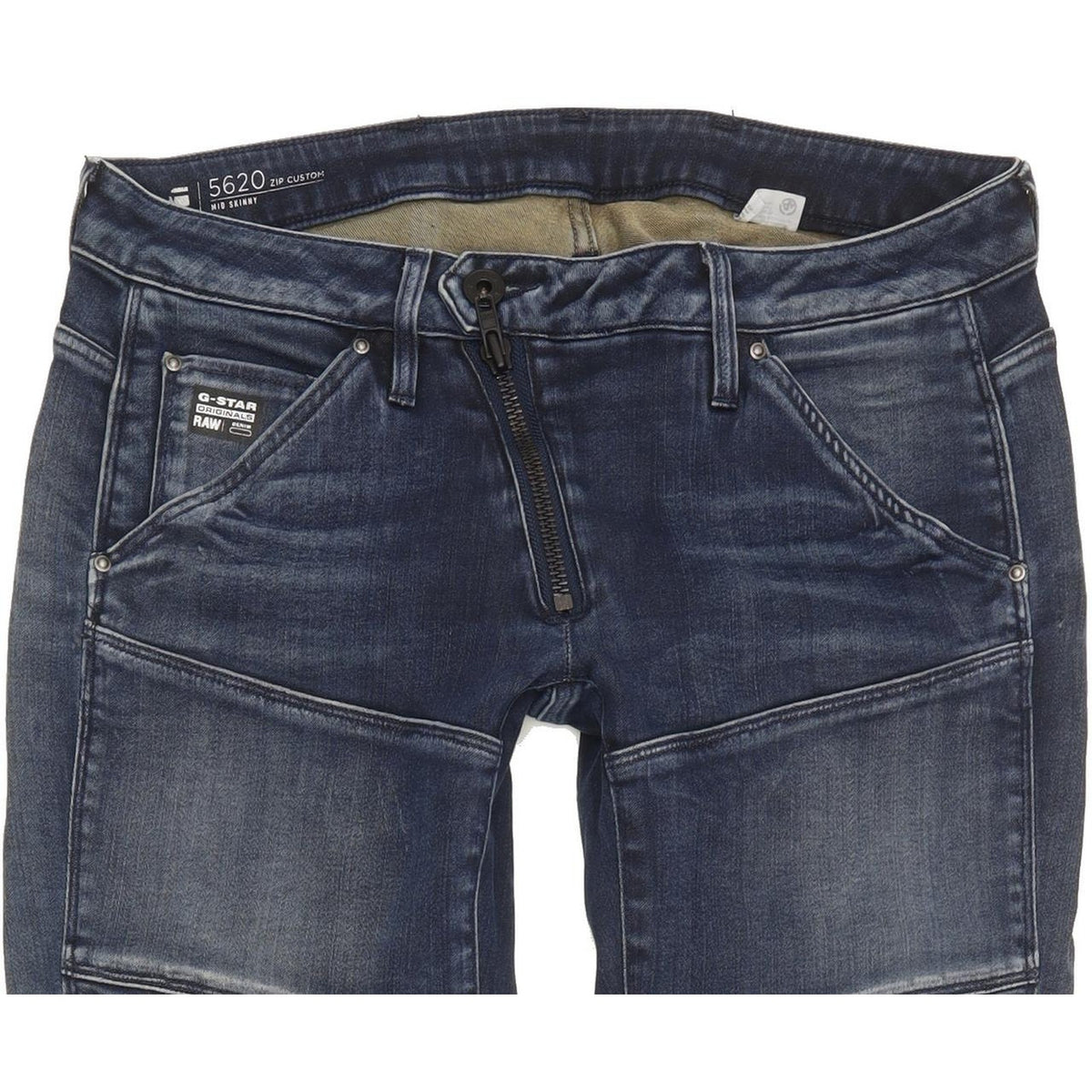 G-Star 5620 Zip Custom Women Blue Skinny Slim Stretch Jeans W29 L30