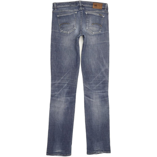 G-Star 3301 Women Blue Straight Slim Stretch Jeans W28 L33