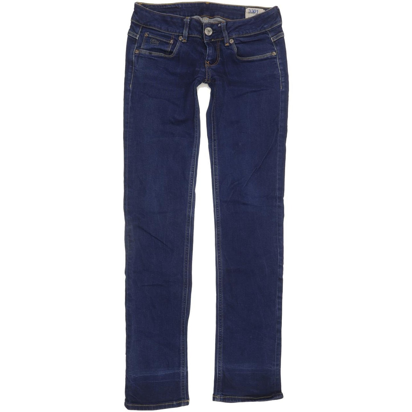 G-Star 3301 Women Blue Straight Slim Stretch Jeans W26 L30