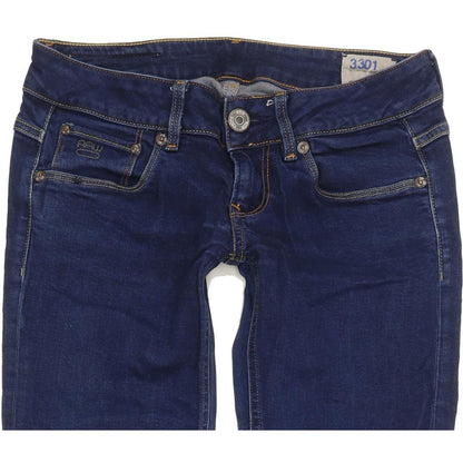 G-Star 3301 Women Blue Straight Slim Stretch Jeans W26 L30
