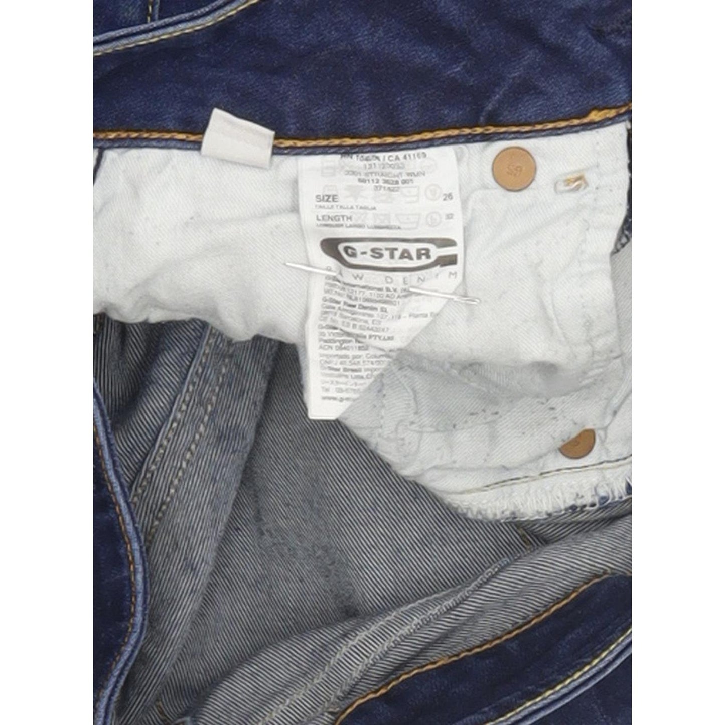 G-Star 3301 Women Blue Straight Slim Stretch Jeans W26 L30