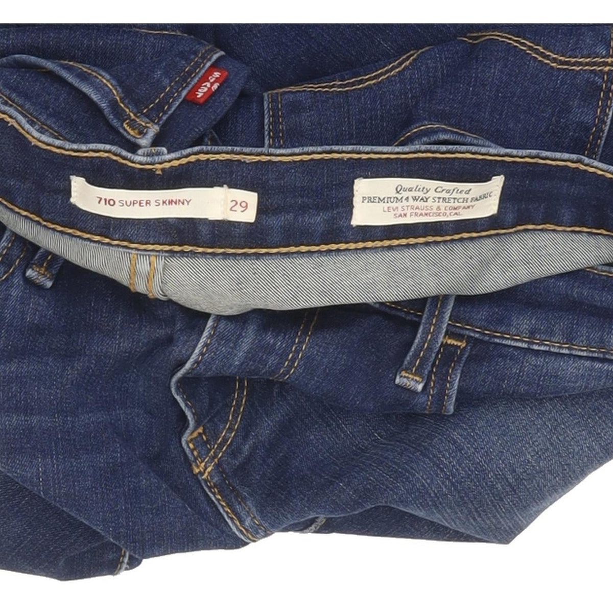 Levi's 710 Super Women Blue Skinny Slim Stretch Jeans W29 L30