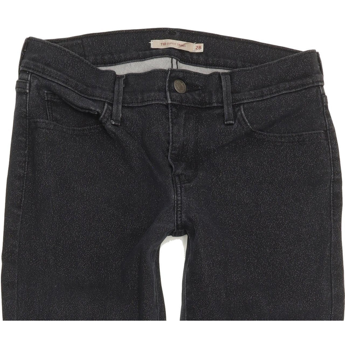 Levi's 710 Super Women Black Skinny Slim Stretch Jeans W28 L29
