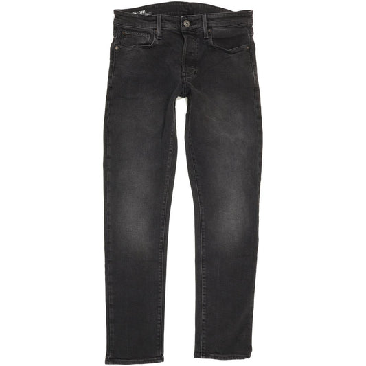 G-Star 3301 Men Black Tapered Regular Stretch Jeans W32 L31