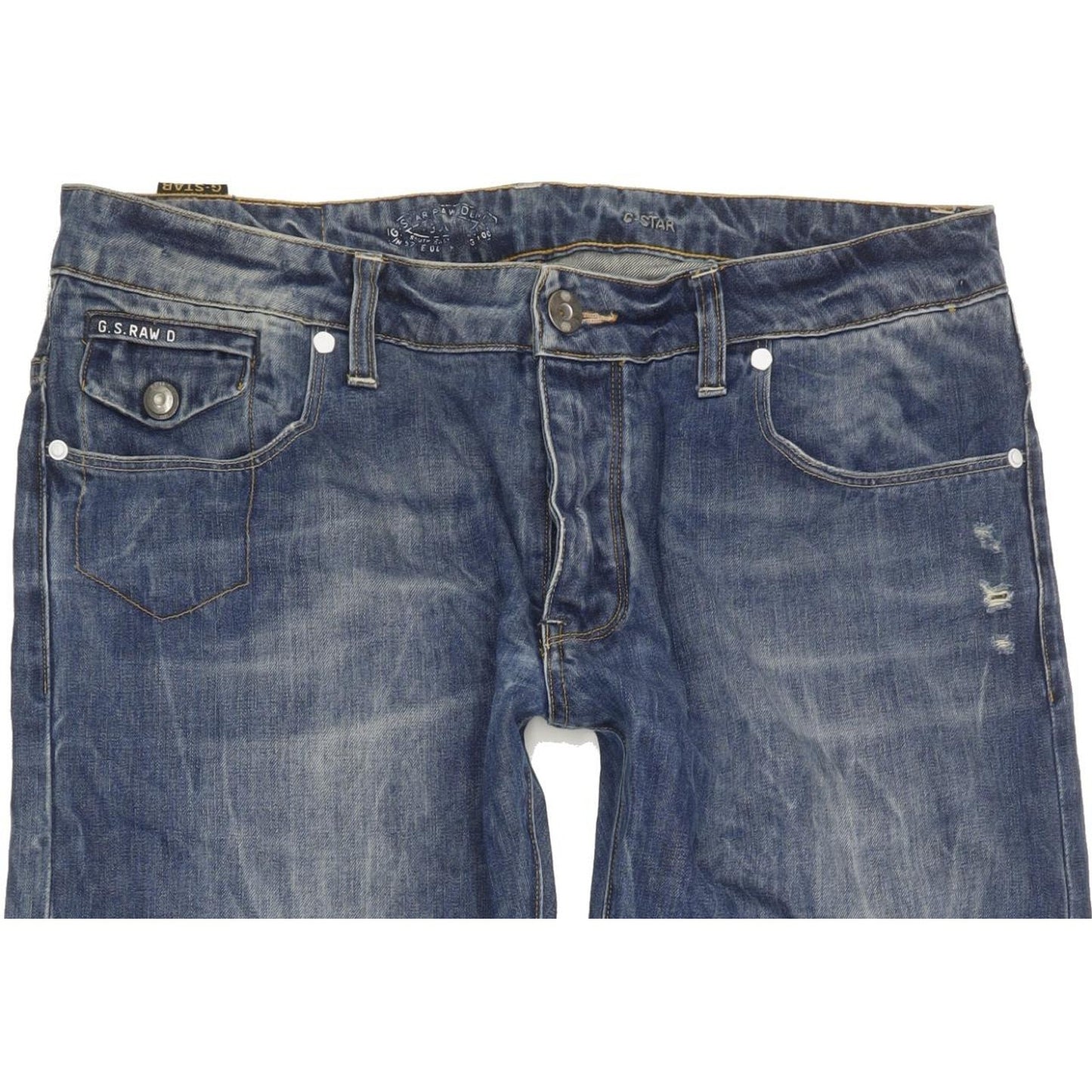 G-Star Morris Men Blue Straight Slim Jeans W34 L32