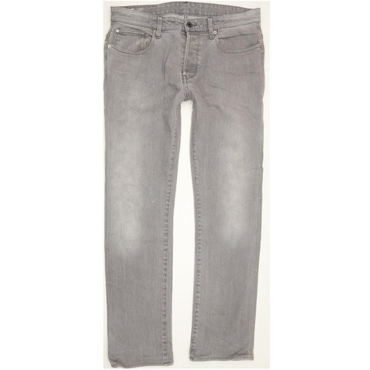 G-Star 3301 Men Grey Straight Loose Stretch Jeans W32 L31