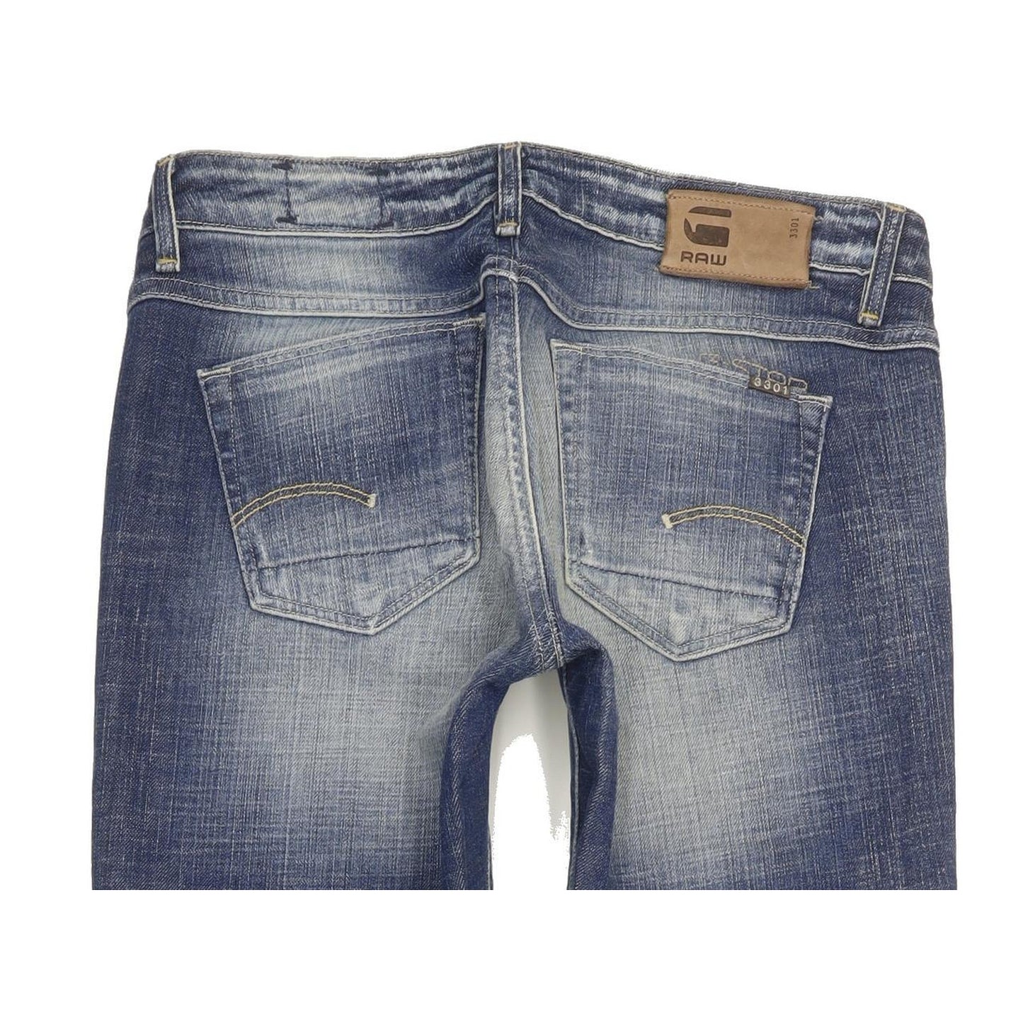 G-Star 3301 Women Blue Straight Slim Stretch Jeans W27 L32