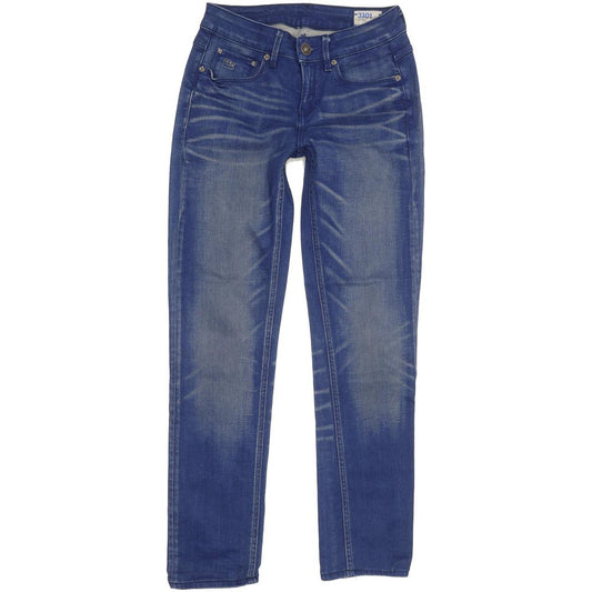G-Star 3301 Contour Women Blue Skinny Slim Stretch Jeans W27 L28