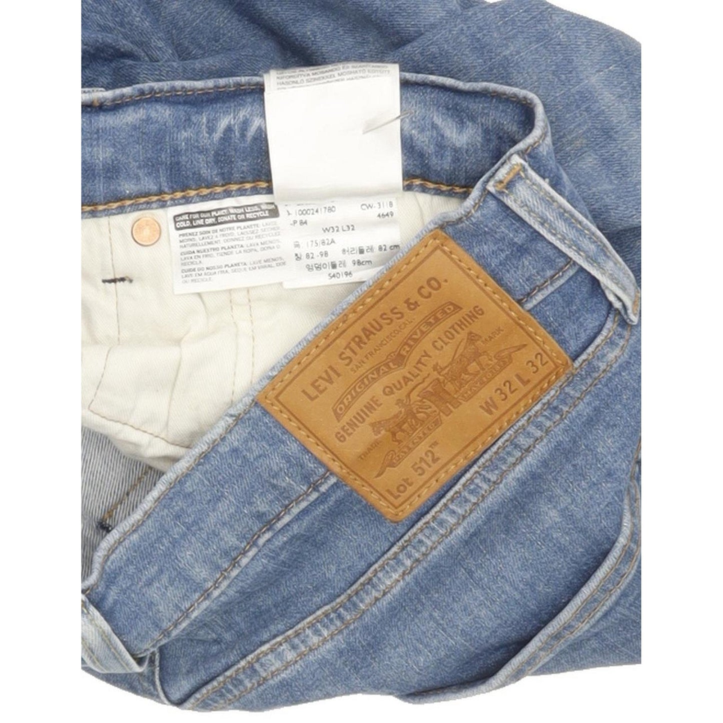 Levi's 512 Men Blue Tapered Slim Stretch Jeans W32 L30