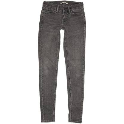 Levi's 710 Super Women Charcoal Skinny Slim Stretch Jeans W24 L30