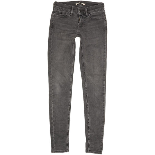 Levi's 710 Super Women Charcoal Skinny Slim Stretch Jeans W24 L30