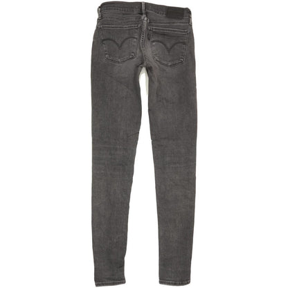 Levi's 710 Super Women Charcoal Skinny Slim Stretch Jeans W24 L30