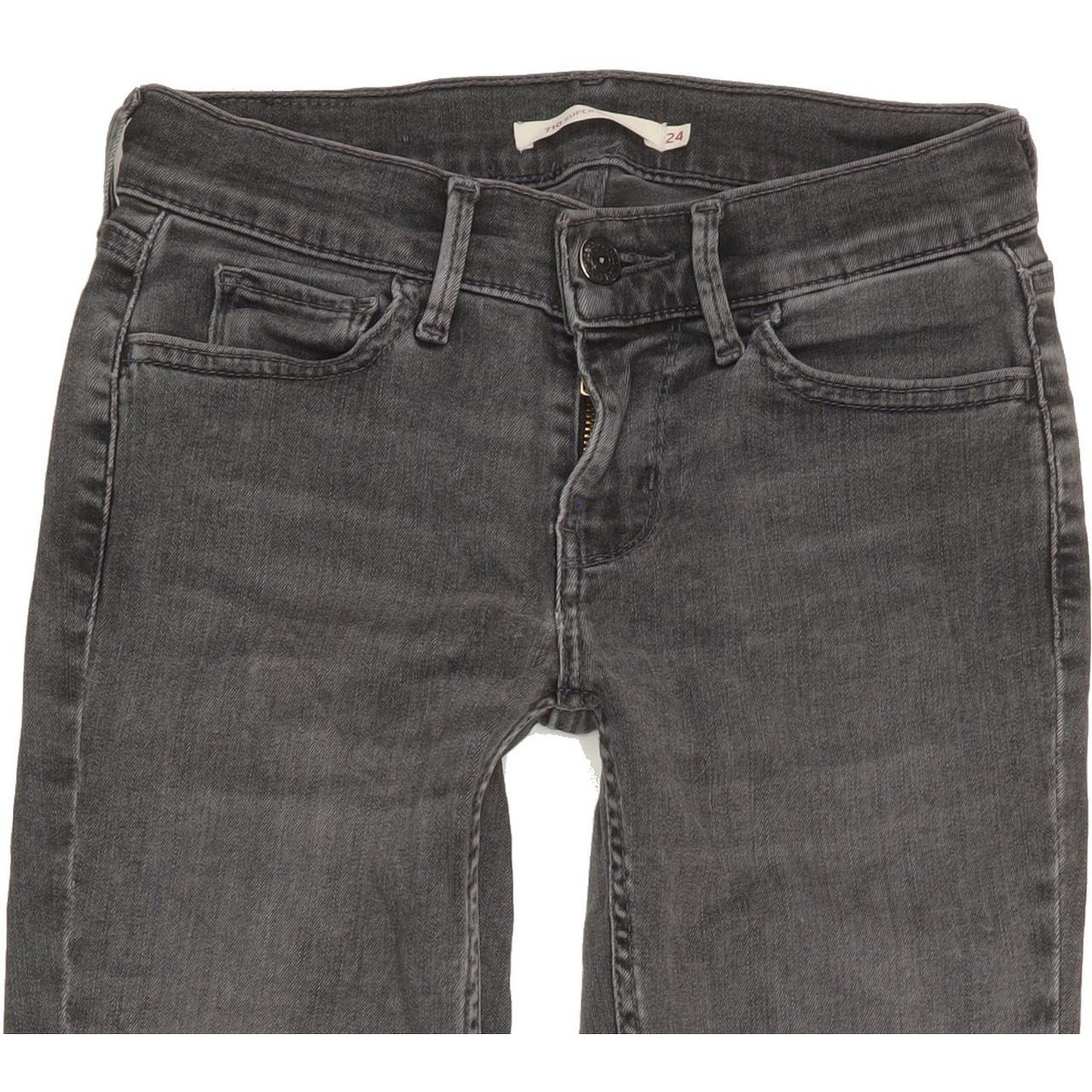 Levi's 710 Super Women Charcoal Skinny Slim Stretch Jeans W24 L30