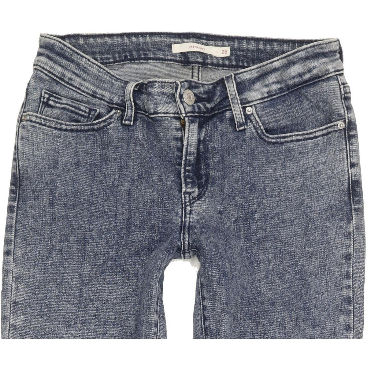 Levi's 711 Women Blue Skinny Slim Stretch Jeans W26 L28