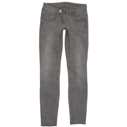 G-Star Lynn Zip Women Grey Skinny Slim Stretch Jeans W24 L31