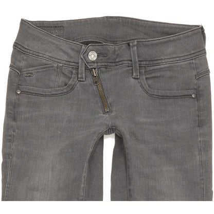 G-Star Lynn Zip Women Grey Skinny Slim Stretch Jeans W24 L31