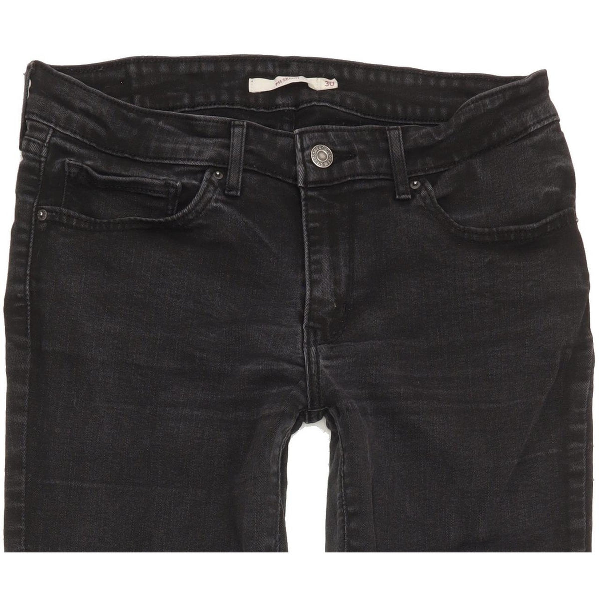 Levi's 711 Women Black Skinny Slim Stretch Jeans W30 L29