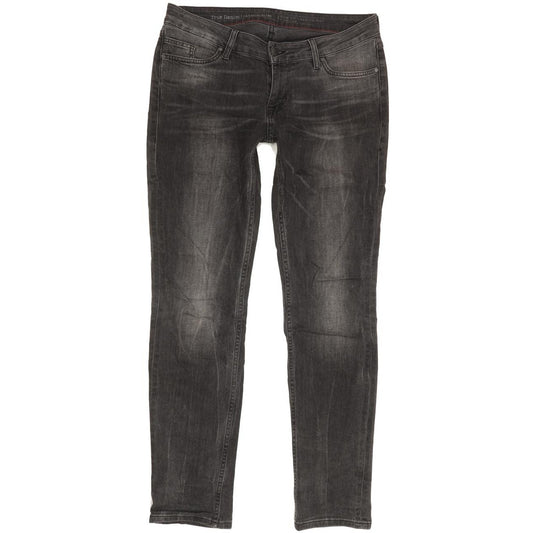Mustang Jasmin Women Charcoal Straight Slim Stretch Jeans W31 L32
