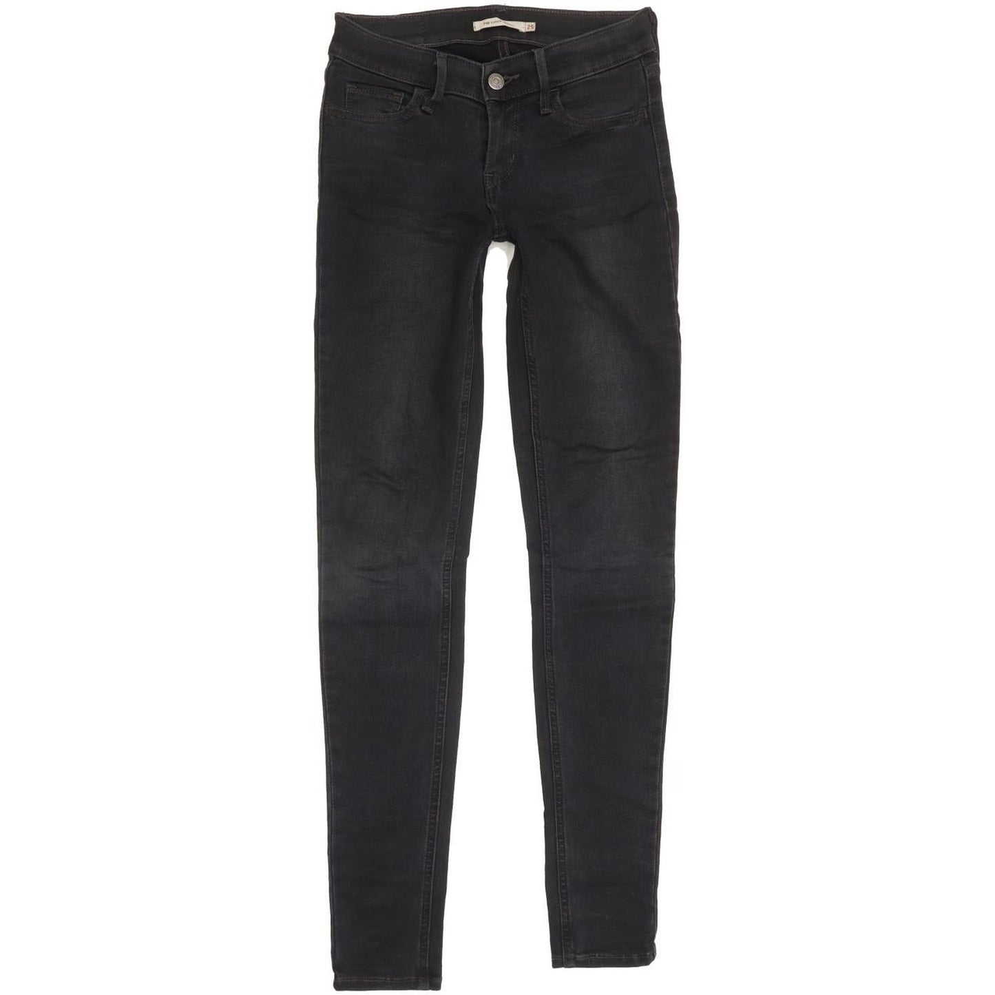 Levi's 710 Super Women Black Skinny Slim Stretch Jeans W25 L30