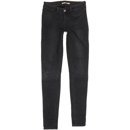 Levi's 710 Super Women Black Skinny Slim Stretch Jeans W25 L30
