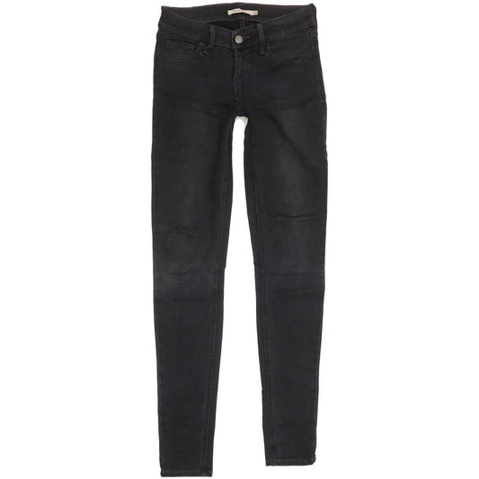 Levi's 710 Super Women Black Skinny Slim Stretch Jeans W25 L30