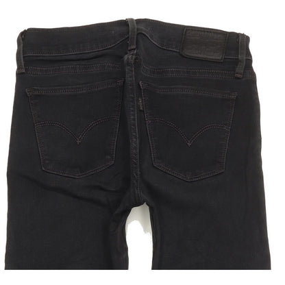 Levi's 710 Super Women Black Skinny Slim Stretch Jeans W25 L30