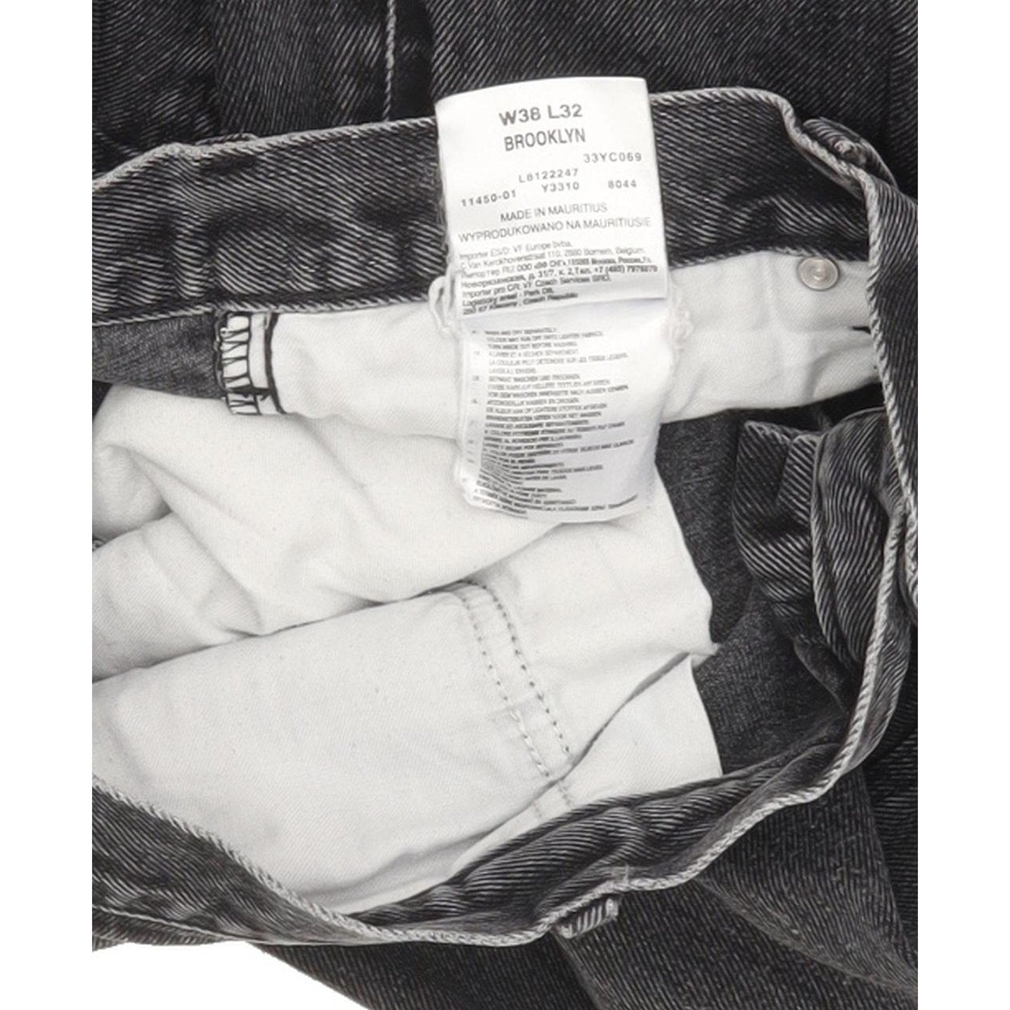 Lee Brooklyn Men Black Straight Regular Jeans W37 L31