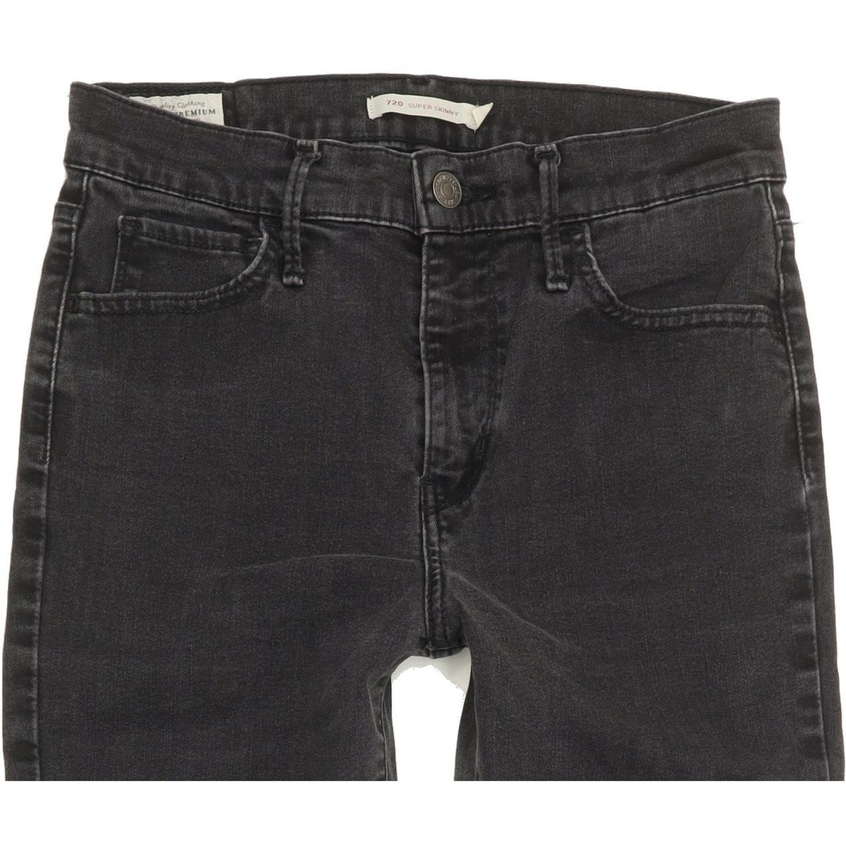 Levi's 720 Super Women Black Skinny Slim Stretch Jeans W28 L29