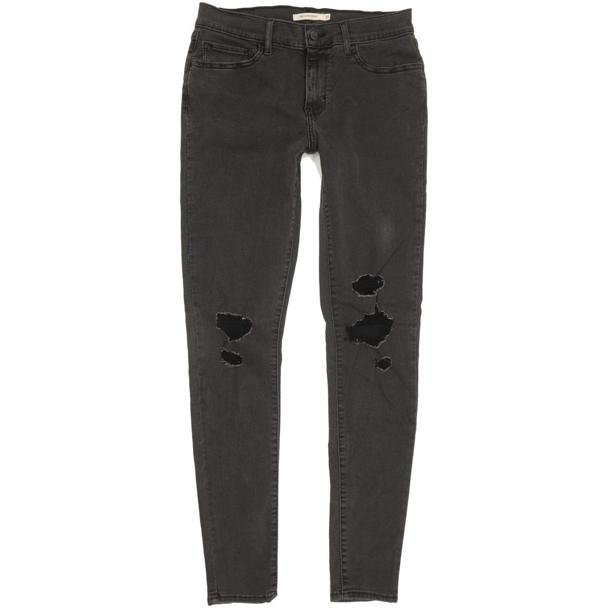 Levi's 710 Super Women Black Skinny Slim Stretch Jeans W30 L32