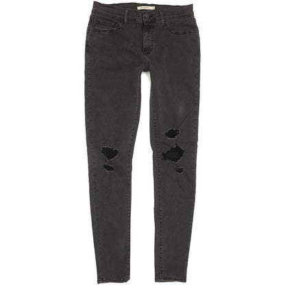 Levi's 710 Super Women Black Skinny Slim Stretch Jeans W30 L32