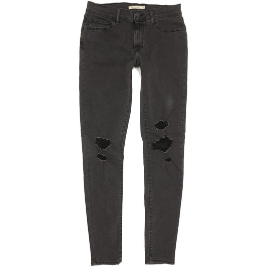 Levi's 710 Super Women Black Skinny Slim Stretch Jeans W30 L32